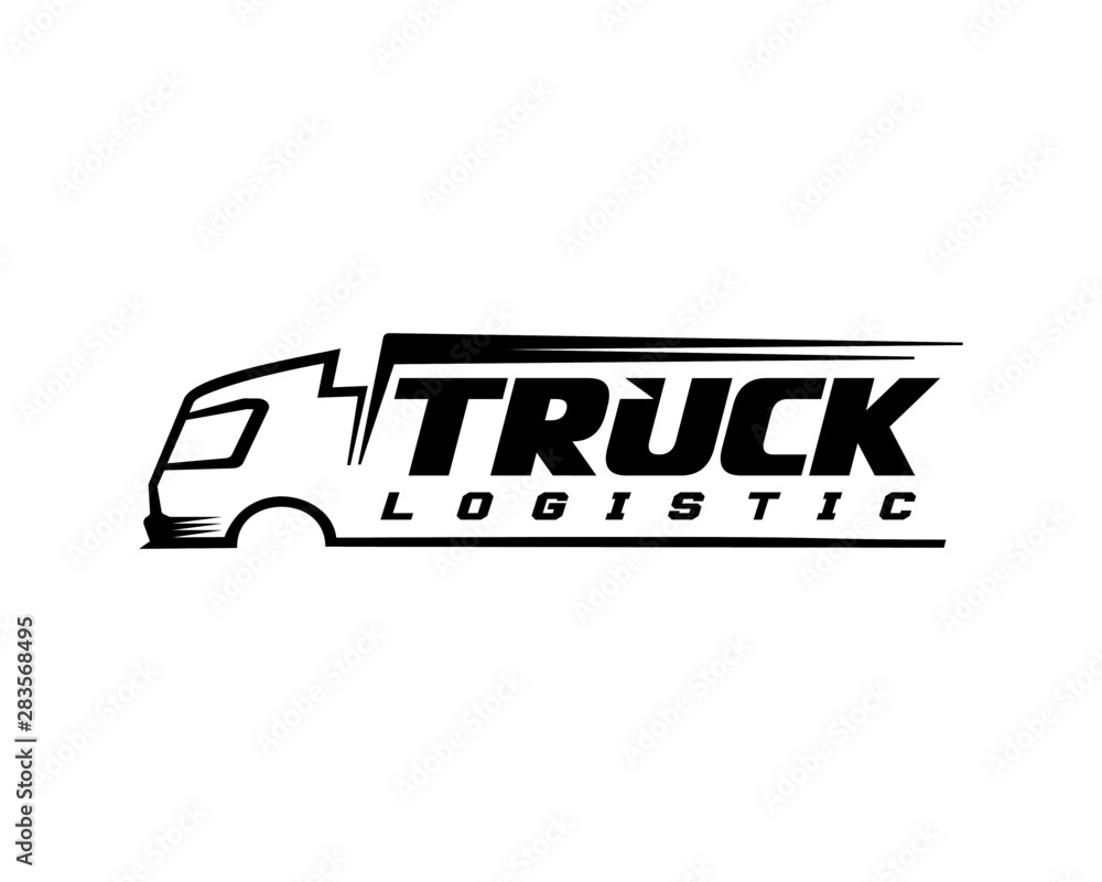 Truck logo template silhouette style vector Truck logo template silhouette style vector