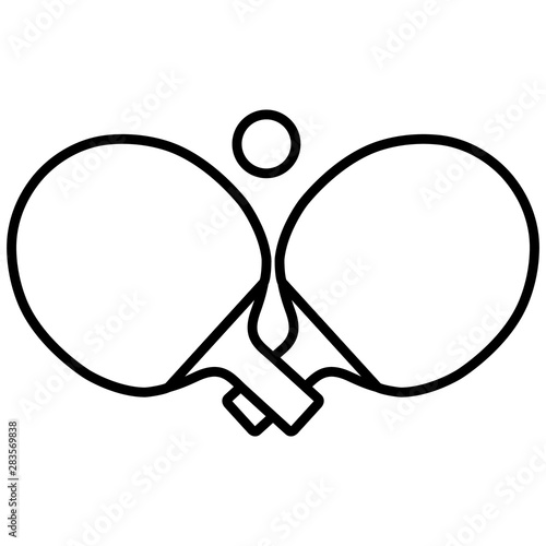 Ping pong line icon, logo isolated on white background