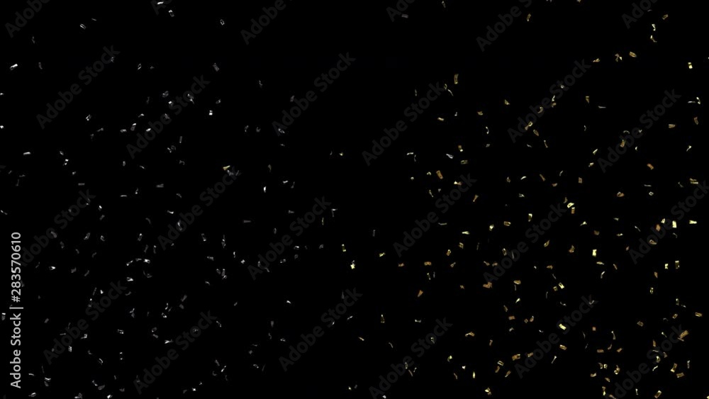Gold Silver Confetti Slow Motion, with Alpha Chanal. Gold Silver Confetti Slow Motion, with Alpha Chanal.