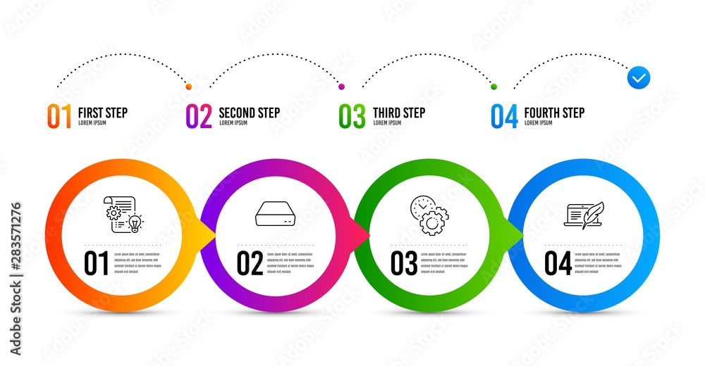 Cogwheel, Time management and Mini pc line icons set. Timeline infographic. Copyright laptop sign. Idea bulb, Settings, Computer. Writer device. Science set. Cogwheel icon. Timeline diagram. Vector Cogwheel, Time management and Mini pc line icons set. Timeline infographic. Copyright laptop sign. Idea bulb, Settings, Computer. Writer device. Science set. Cogwheel icon. Timeline diagram. Vector