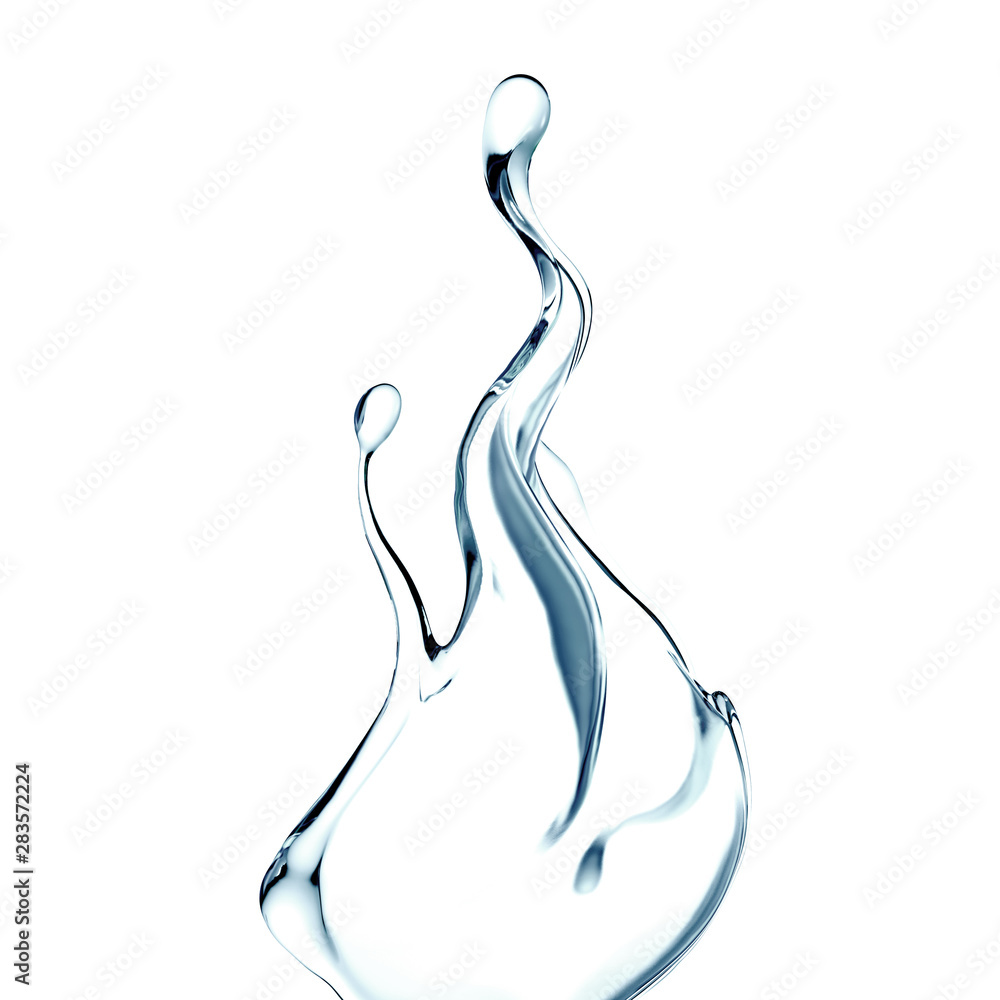 Splash of clear blue liquid, water. 3d illustration, 3d rendering. Splash of clear blue liquid, water. 3d illustration, 3d rendering.