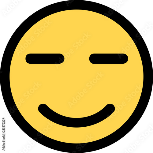 shy pictorial representation emoji with eyes closed