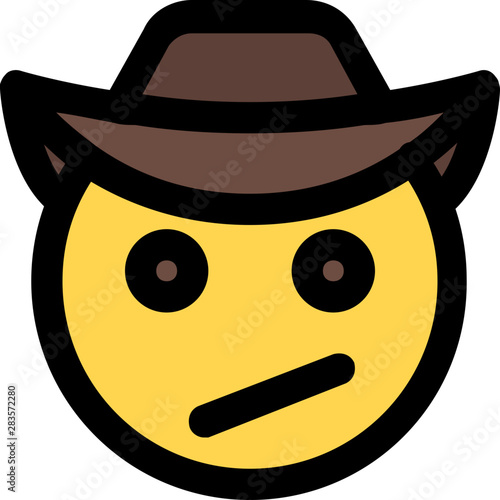 confused cowboy facial expression emoji for instant messenger