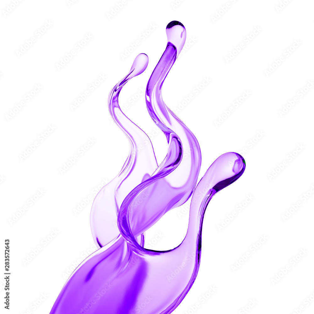 Splash of thick purple liquid. 3d illustration, 3d rendering. Splash of thick purple liquid. 3d illustration, 3d rendering.
