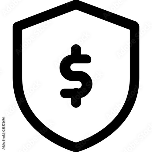 money sheild with dollar symbol, secured money.