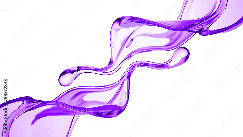 Obraz premium Splash of thick purple liquid. 3d illustration, 3d rendering.