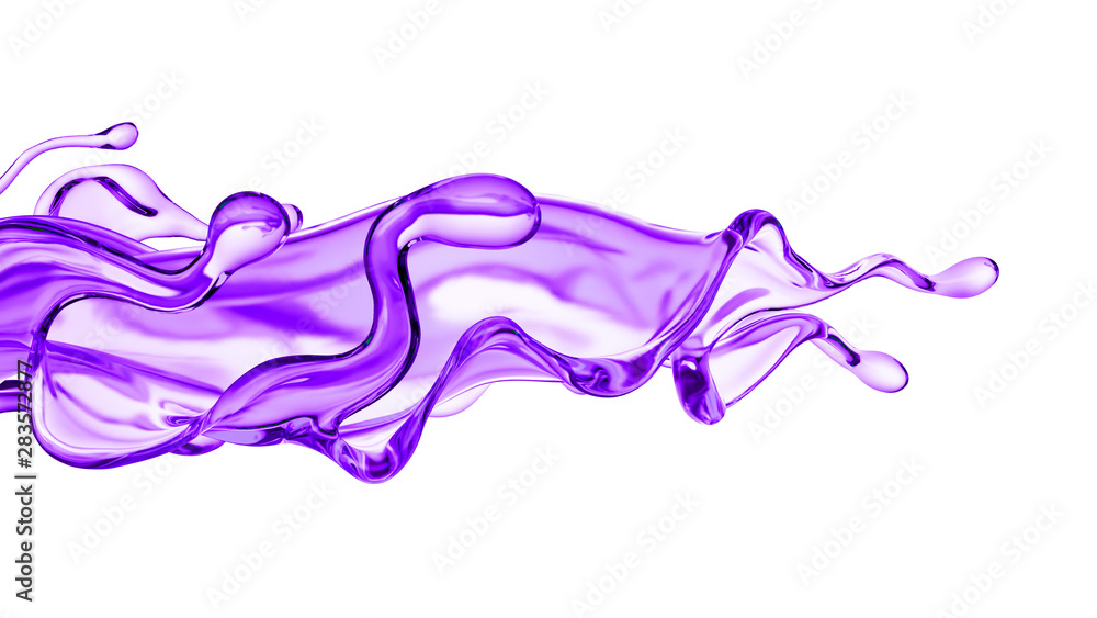 Splash of thick purple liquid. 3d illustration, 3d rendering. Splash of thick purple liquid. 3d illustration, 3d rendering.