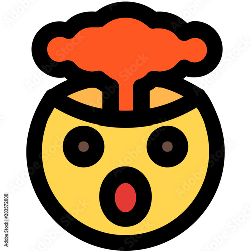 head exploded into clouds shocked emoticon