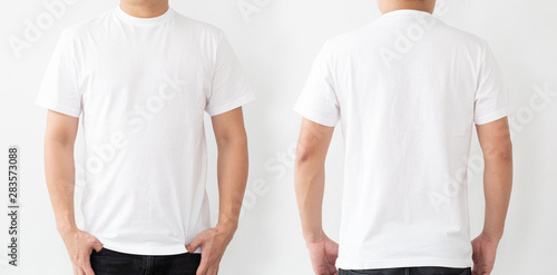 Valokuvatapetti White T-Shirt front and back, Mockup template for design print