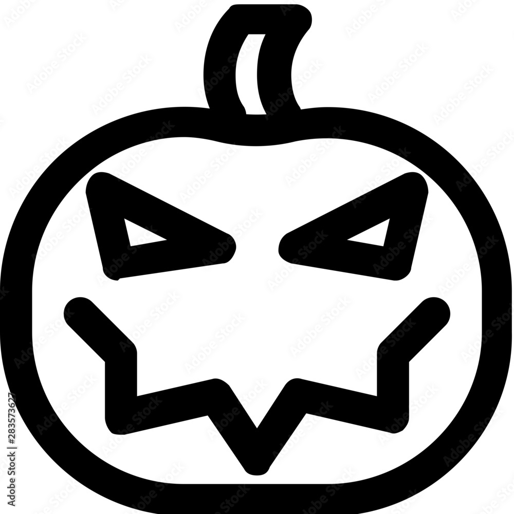 Obraz premium pumpkin carved with creepy horror face on halloween