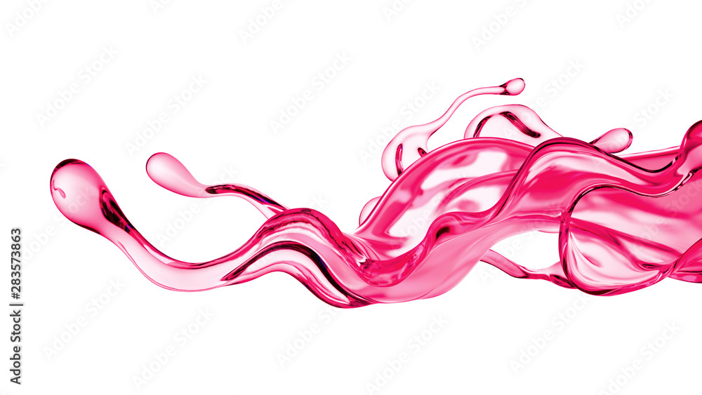 Splash of thick pink fluid. 3d illustration, 3d rendering. Splash of thick pink fluid. 3d illustration, 3d rendering.