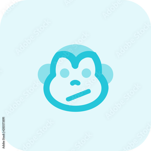Confused monkey facial expression emoji for instant messenger