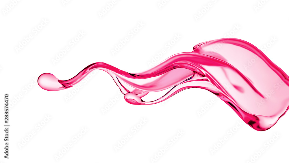Splash of thick pink fluid. 3d illustration, 3d rendering. Splash of thick pink fluid. 3d illustration, 3d rendering.
