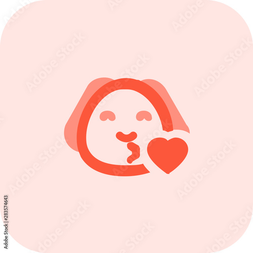 puppy emoji blowing kiss with heart shared on internet