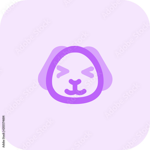 puppy squint and grinning eyes emoticon facial expression