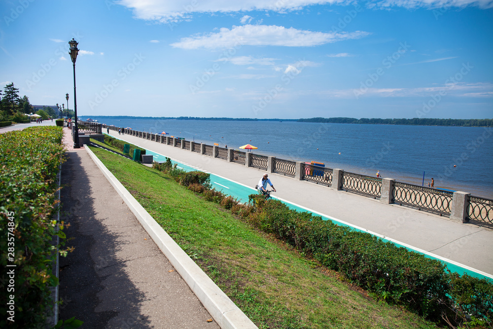 Volga River and the embankment of Samara, Russia
