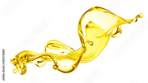 Splash oil 3d illustration, 3d rendering.