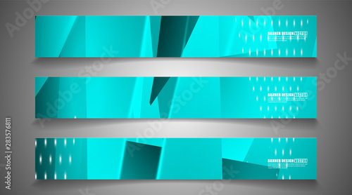 set the triangle background light header banner. Abstract composition of 3D triangles. Modern geometric blue insulated black background
