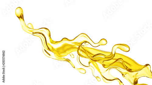 Splash oil 3d illustration, 3d rendering.