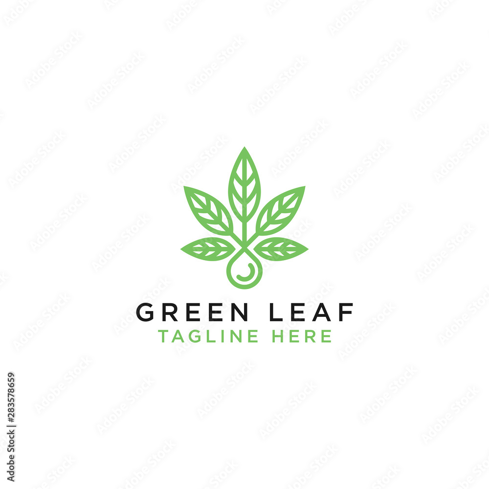 Simple leaf logos are linear style vector designs. - Vector Simple leaf logos are linear style vector designs. - Vector