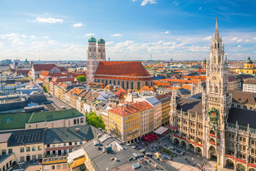 Munich skyline with  Marienplatz town hall