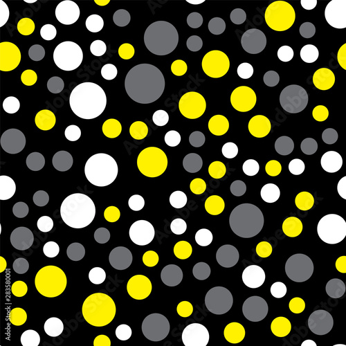Yellow circles seamless pattern, great design for any purpose. Vector illustration Abstract graphic design fabric, packaging, paper. Abstract geometric shape.