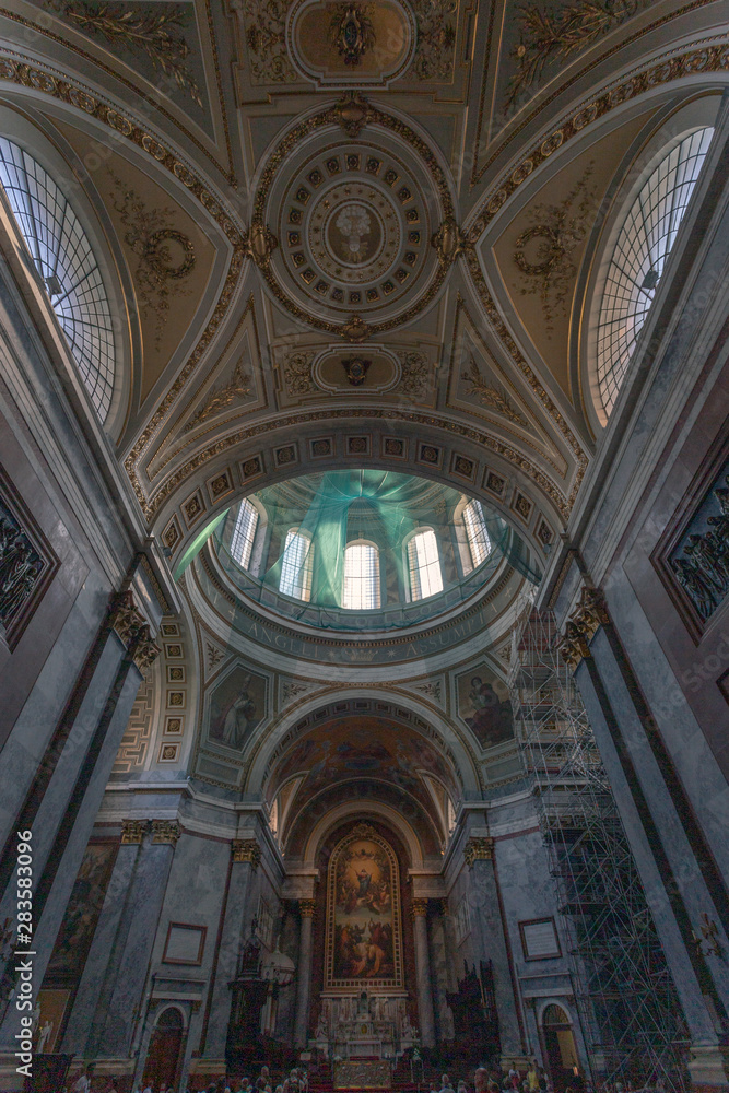Interior shot of the Esztergom Basilica in Hungary.