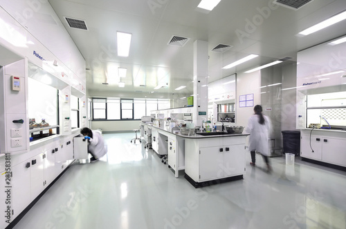 Drug manufacturing laboratory equipment. photo
