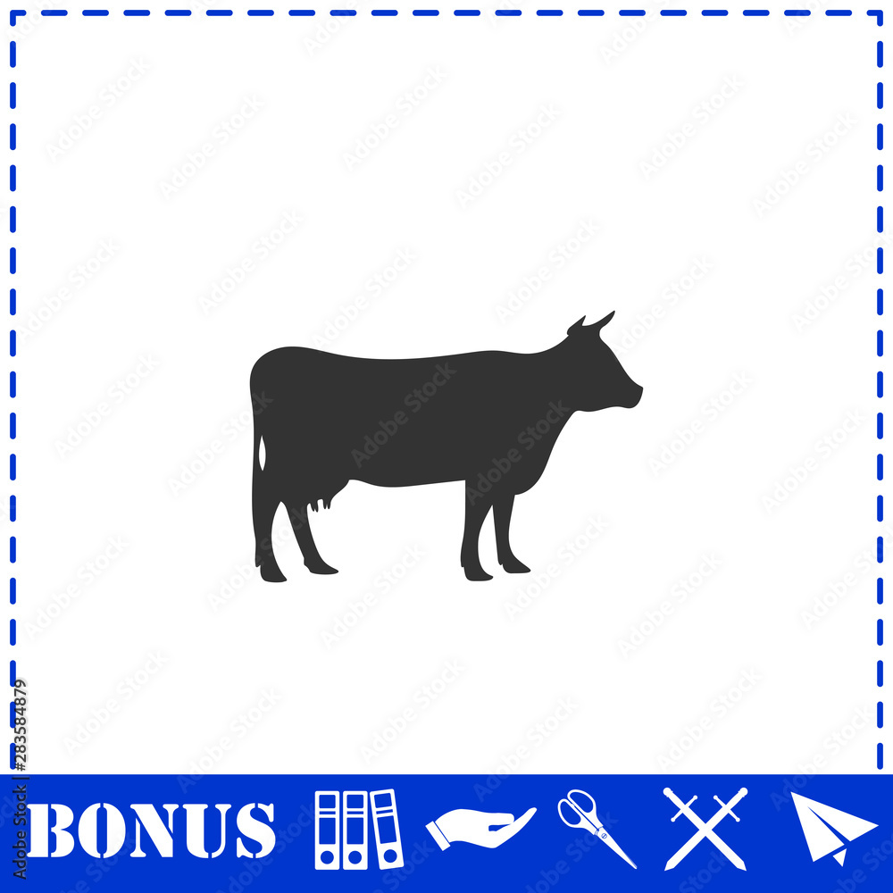 Cow icon flat Cow icon flat