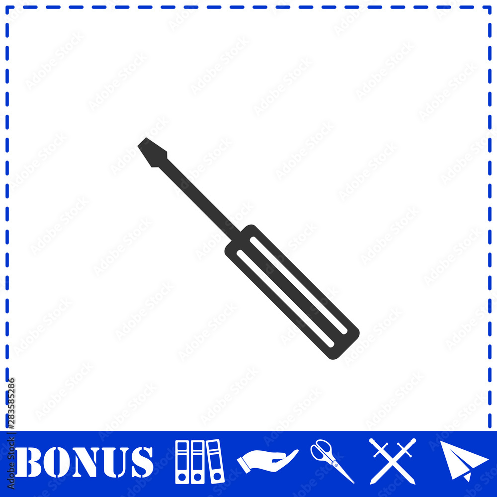 Screwdriver icon flat Screwdriver icon flat