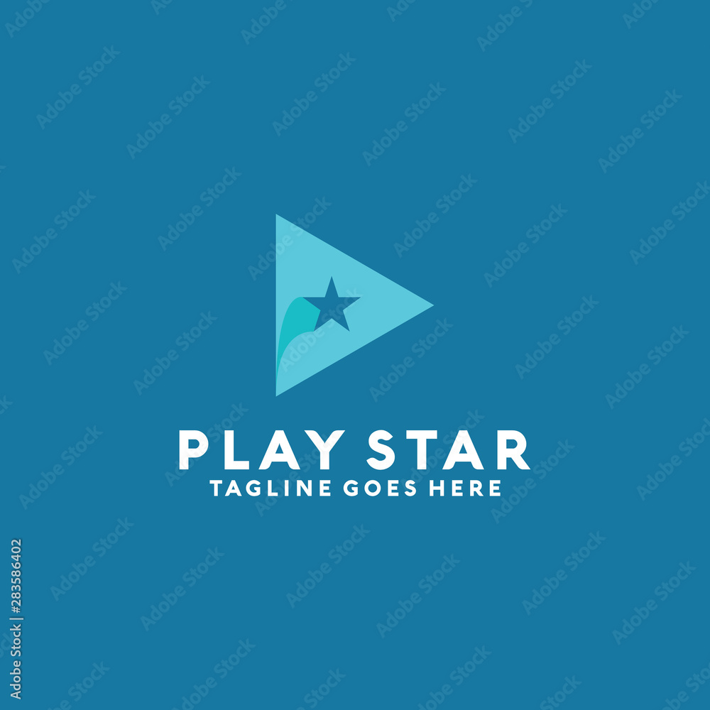 Play Star Logo Vector Logo Design Template. Flat and Modern Icon. Media And Star Symbol. Play Star Logo Vector Logo Design Template. Flat and Modern Icon. Media And Star Symbol.