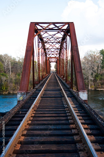 old railway bridge in the forest