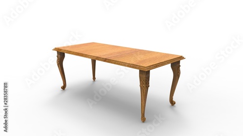 Classic vintage table isolated in white background