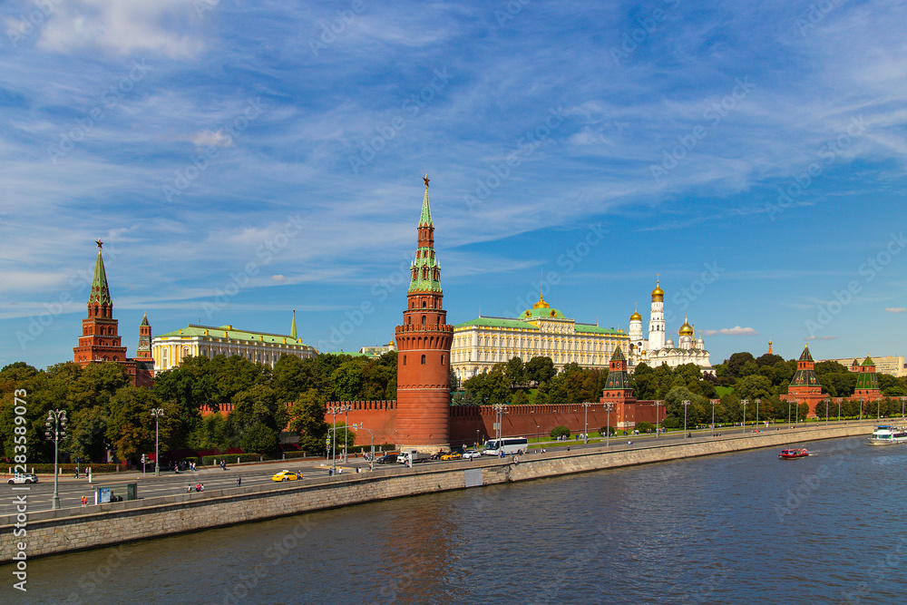 View of the Kremlin across the river. Moscow