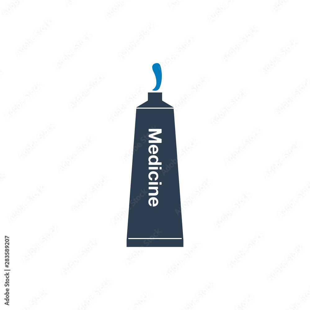 Medicine tube and paste icon. Flat style vector EPS. Medicine tube and paste icon. Flat style vector EPS.