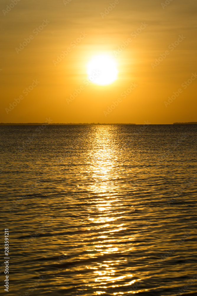 Sunset on sea in Zanzibar