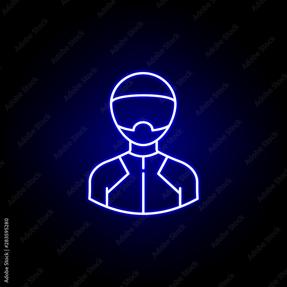 bobsleigh line icon in blue neon style. Signs and symbols can be used for web logo mobile app UI UX bobsleigh line icon in blue neon style. Signs and symbols can be used for web logo mobile app UI UX
