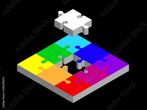 Disconnected puzzle. Isolat...