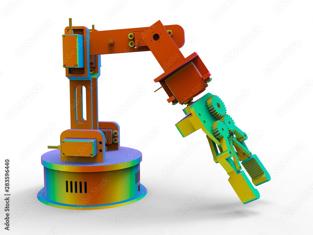 3D rendering - finite element robotic arm 3D rendering - finite element robotic arm