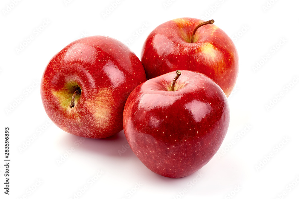 Red delicious apples, isolated on white background