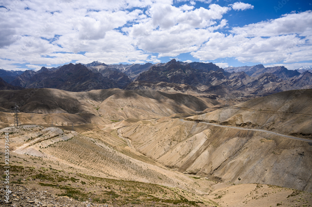 Beautiful mountain view of Srinagar - Leh road at Namika la pass in Ladakh region, Jammu and Kashmir, India
