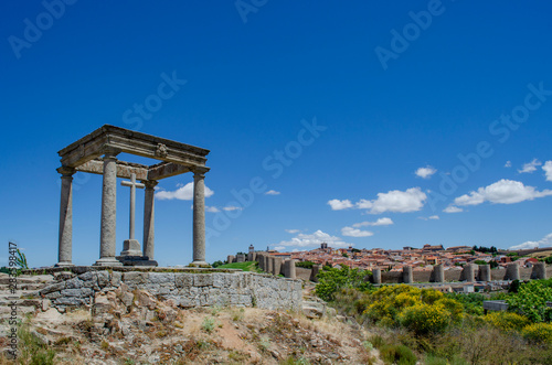 View from Four Posts Point at the City of Avila, Spain