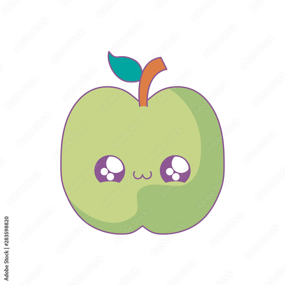 Obraz premium fresh apple fruit kawaii style