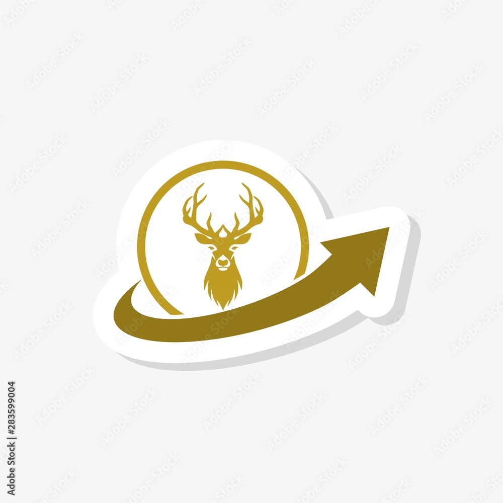 Hunting, Deer Silhouette Template Design Logo Hunting, Deer Silhouette Template Design Logo