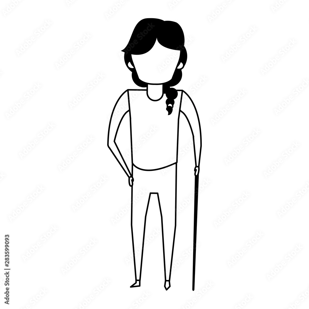 grandparent senior old grandmother cartoon faceless in black and white grandparent senior old grandmother cartoon faceless in black and white