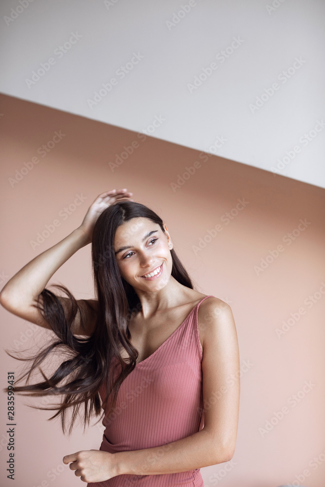 Beautiful smiling woman with long hair. Beautiful smiling woman with long hair.