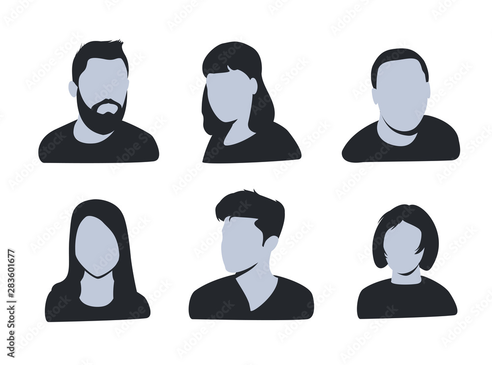 People Icons Set Avatar Profile Diverse Stock Vector (Royalty Free)  1707878122