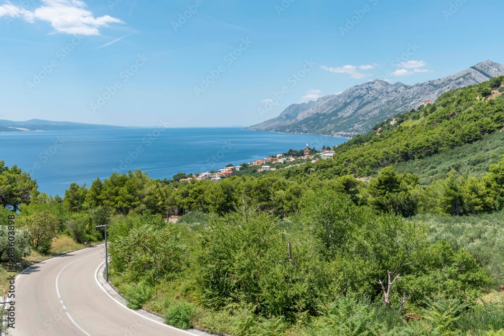 Scenic road in Dalmatia in Croatia