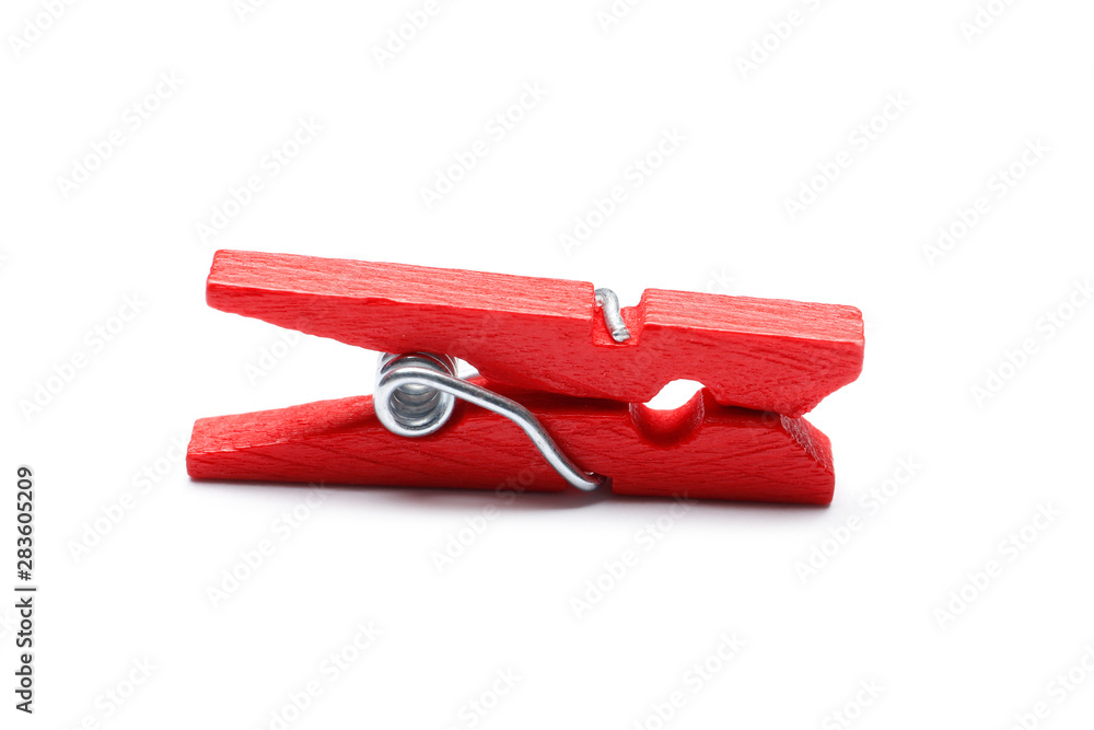 Red clothespin isolated on a white background. Red clothespin isolated on a white background.