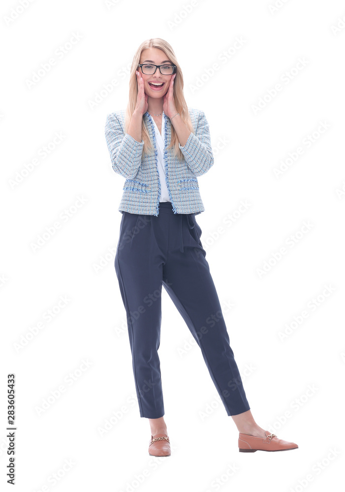 portrait of a successful happy businesswoman .isolated on white portrait of a successful happy businesswoman .isolated on white